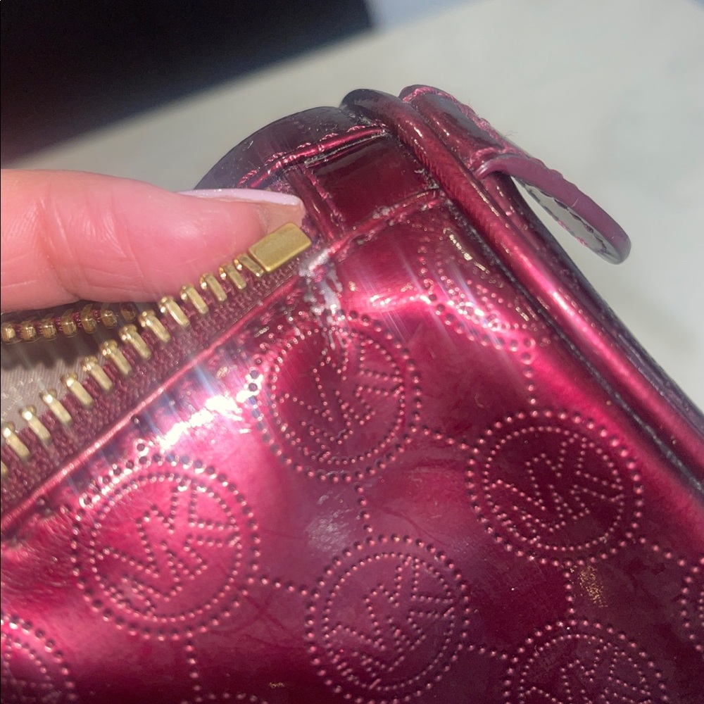 “Michael Kors” ✨ Women’s Hand Bag Purple/Burgundy Patent Leather Grayson Satchel - Picture 14 of 16